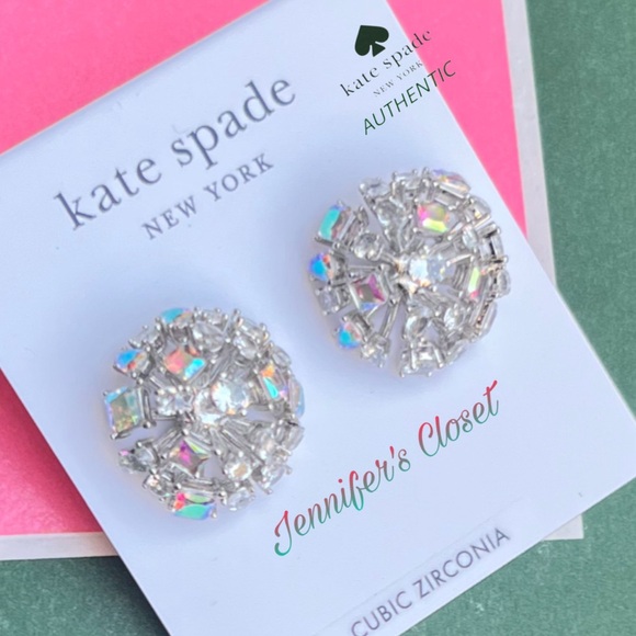 KATE SPADE Iridescent Crystal Cluster Stud Earrings - Picture 5 of 6